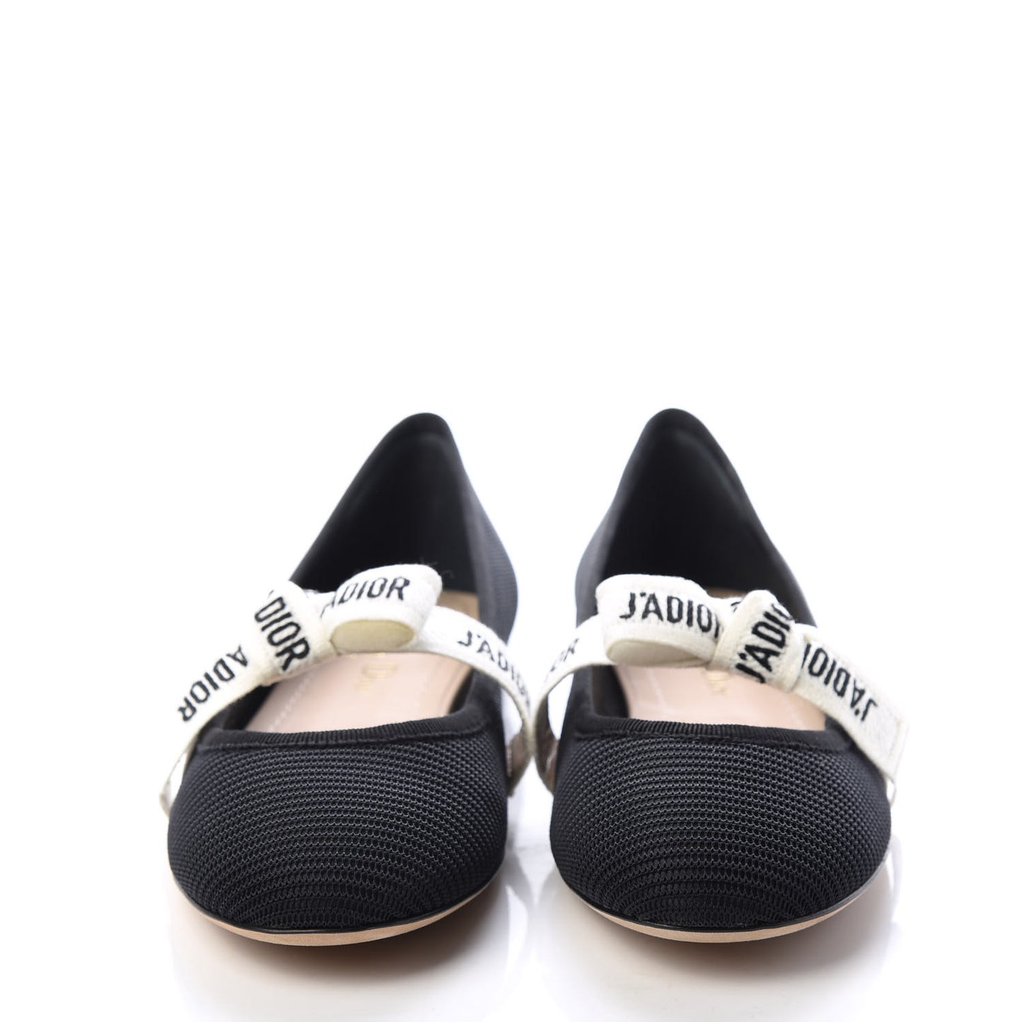 Fabric Ribbon Embroidered J'Adior Ballet Flats 35.5 Black