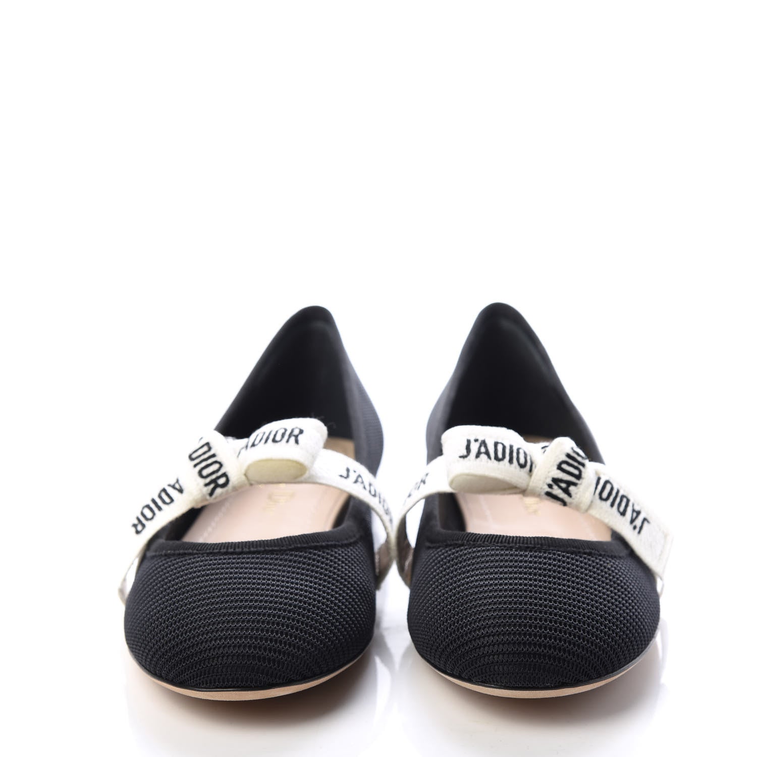 Christian Dior Fabric Ribbon Embroidered J'Adior Ballet Flats 35.5 Black 2 of 11