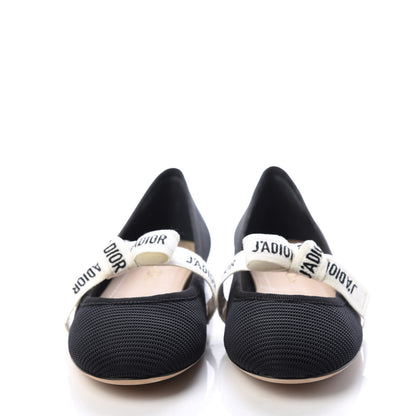 Christian Dior Fabric Ribbon Embroidered J'Adior Ballet Flats 35.5 Black 2 of 11