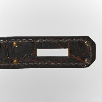 Hermes Shiny Niloticus Crocodile Kelly Sellier 28 Macassar 28 of 38