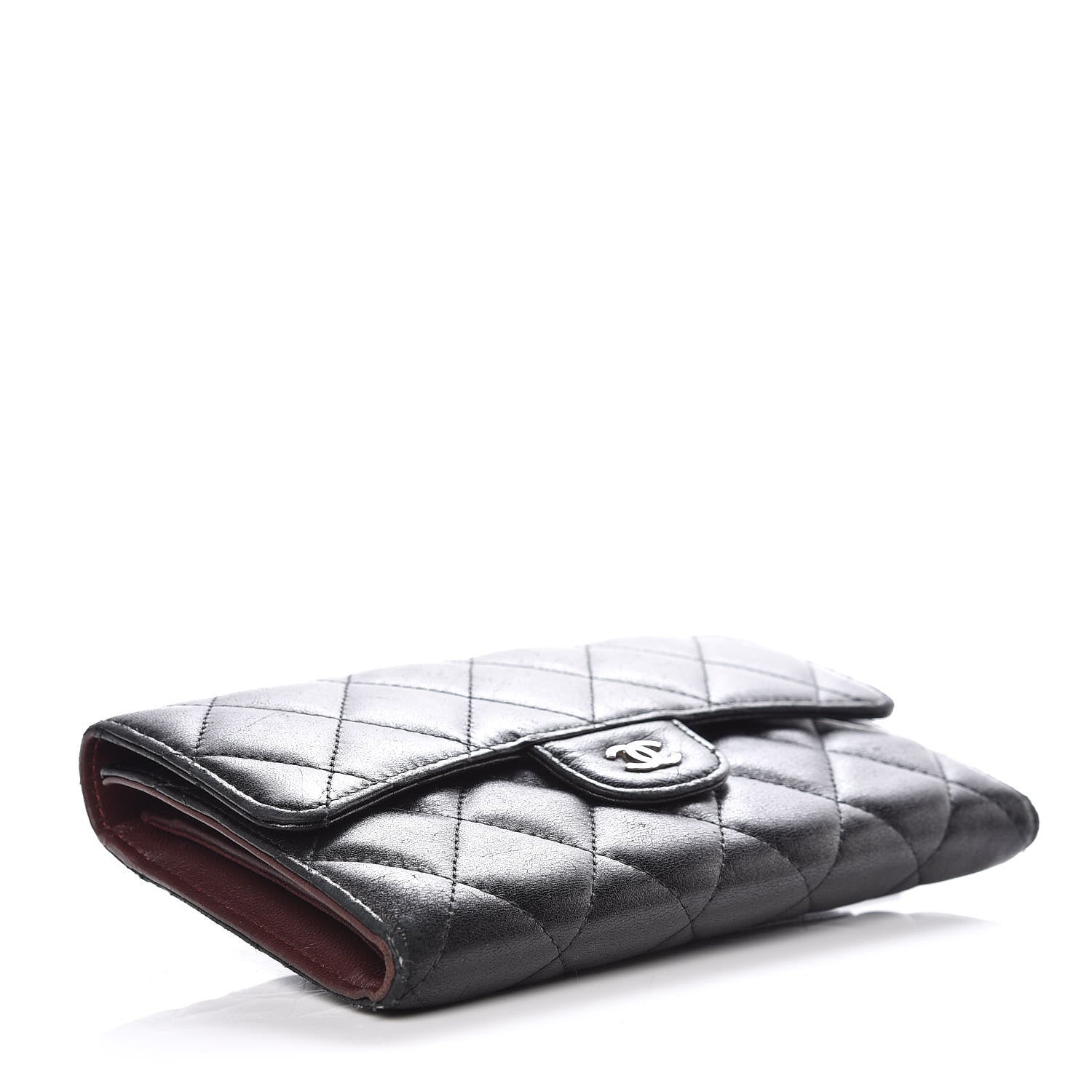 Chanel Lambskin Quilted Large Flap Wallet Black 4 of 10