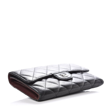 Chanel Lambskin Quilted Large Flap Wallet Black 4 of 10