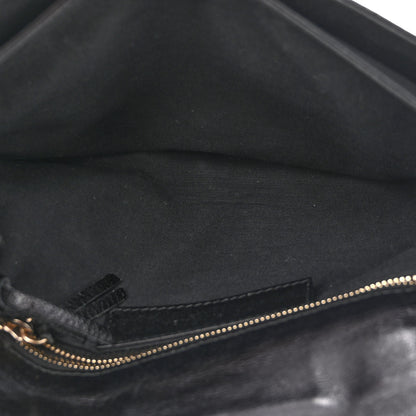 Balenciaga Chevre Gold Metallic Edge Hardware Envelope Clutch Black 6 of 11