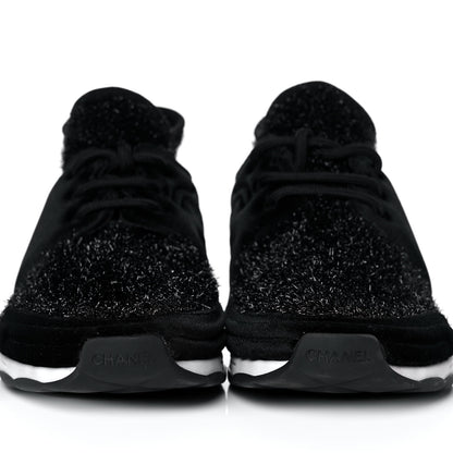 Chanel Stretched Fabric Velvet CC Womens Sneakers 41 Black 8 of 8