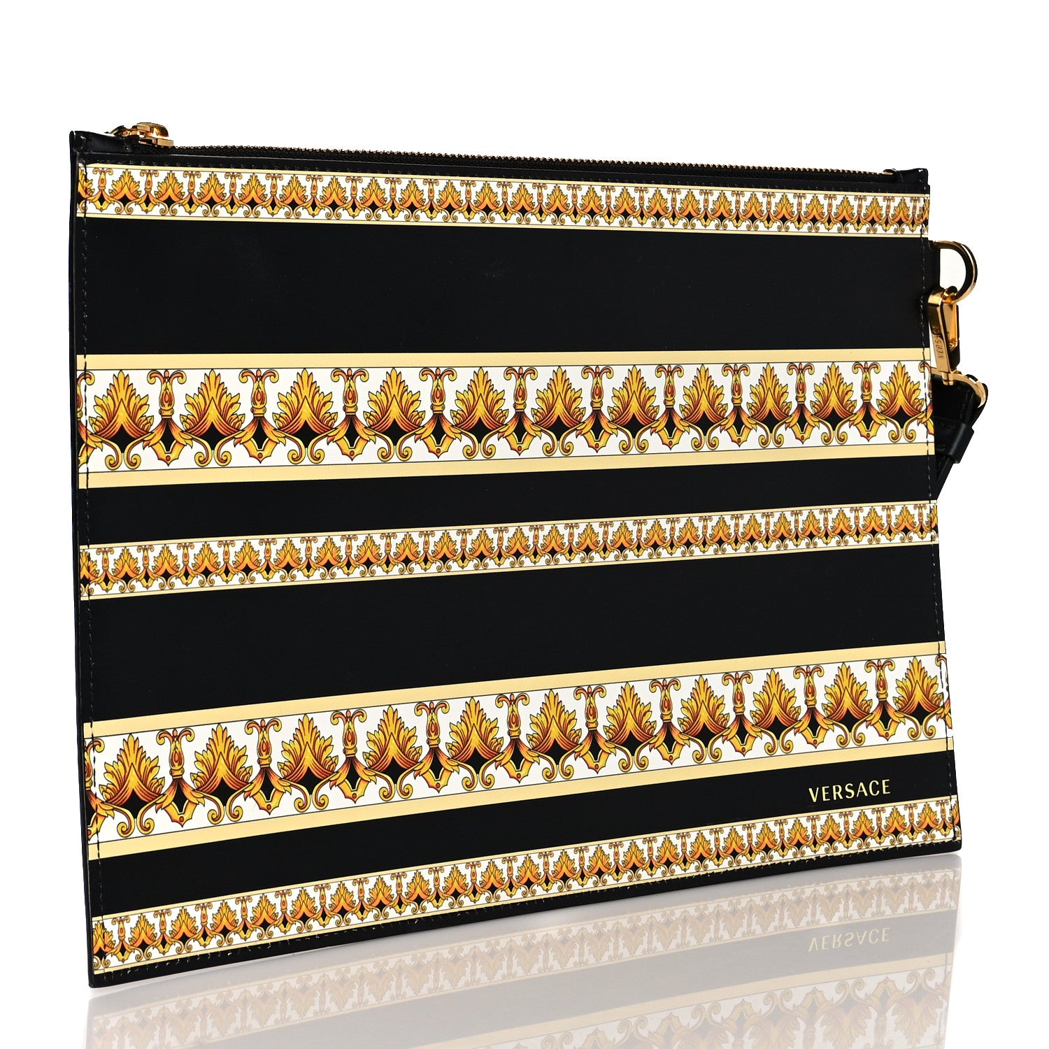 Versace Calfskin Baroque Print La Medusa Pouch Black 3 of 7