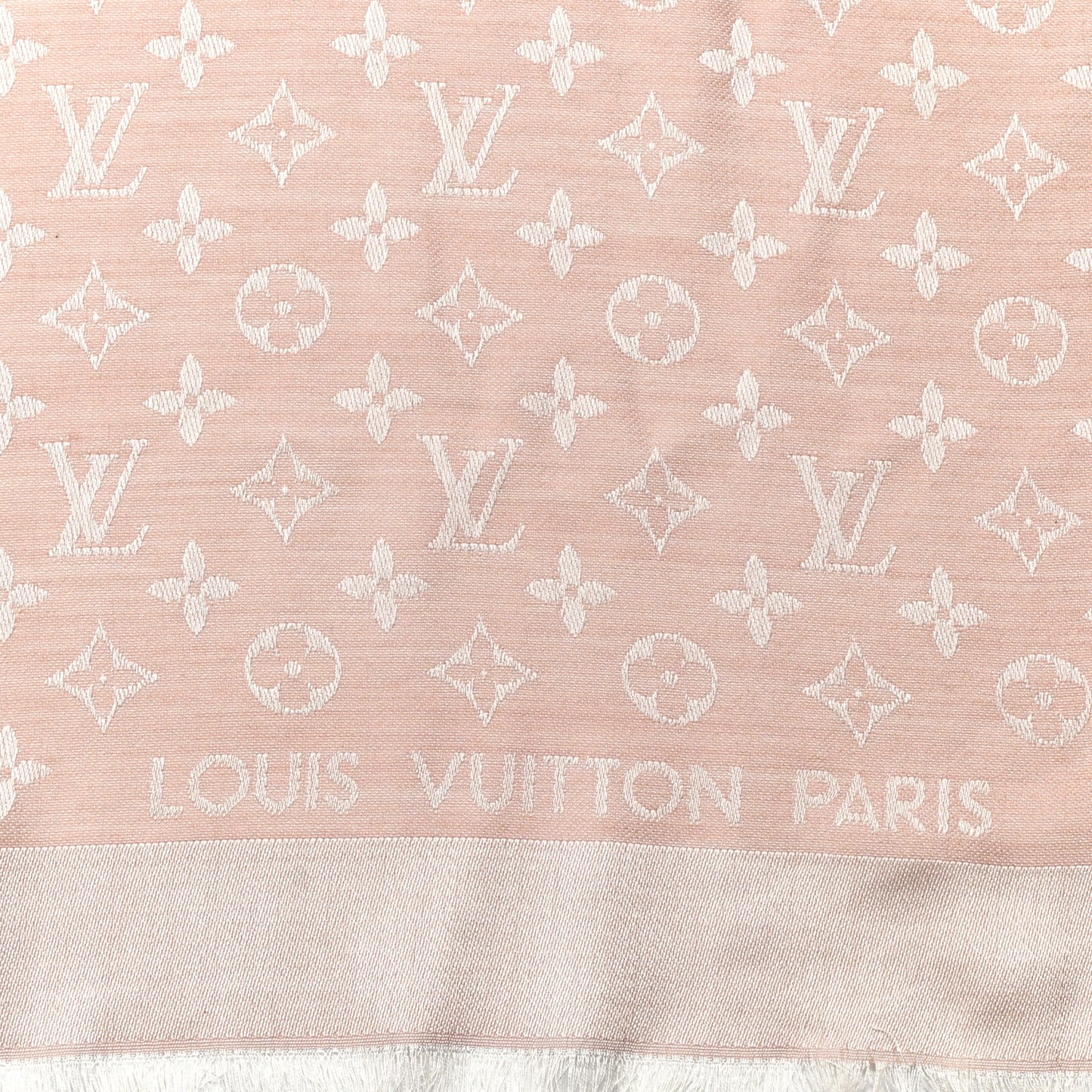 Silk Wool Monogram Denim Shawl Rose
