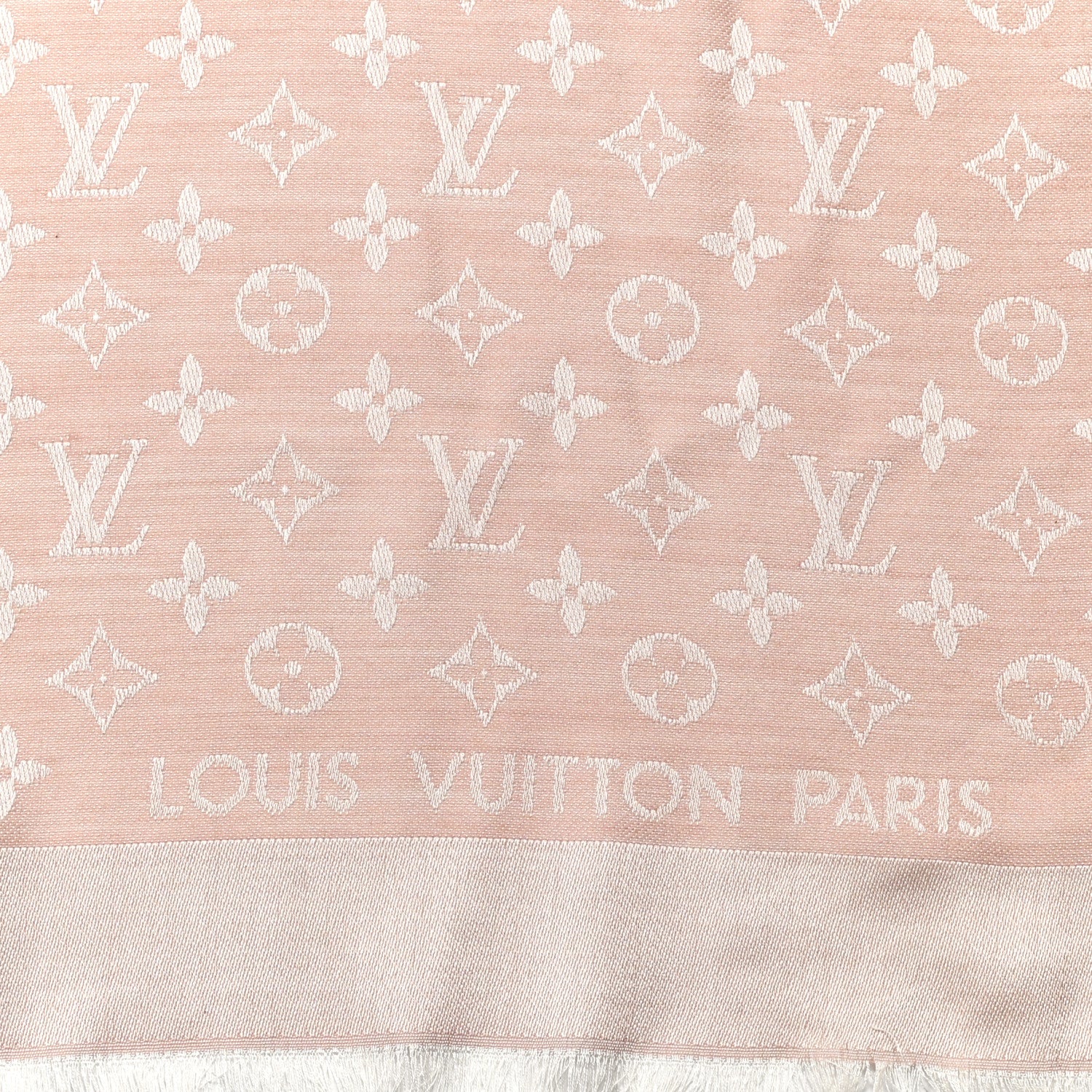 Louis Vuitton Silk Wool Monogram Denim Shawl Rose 1 of 5