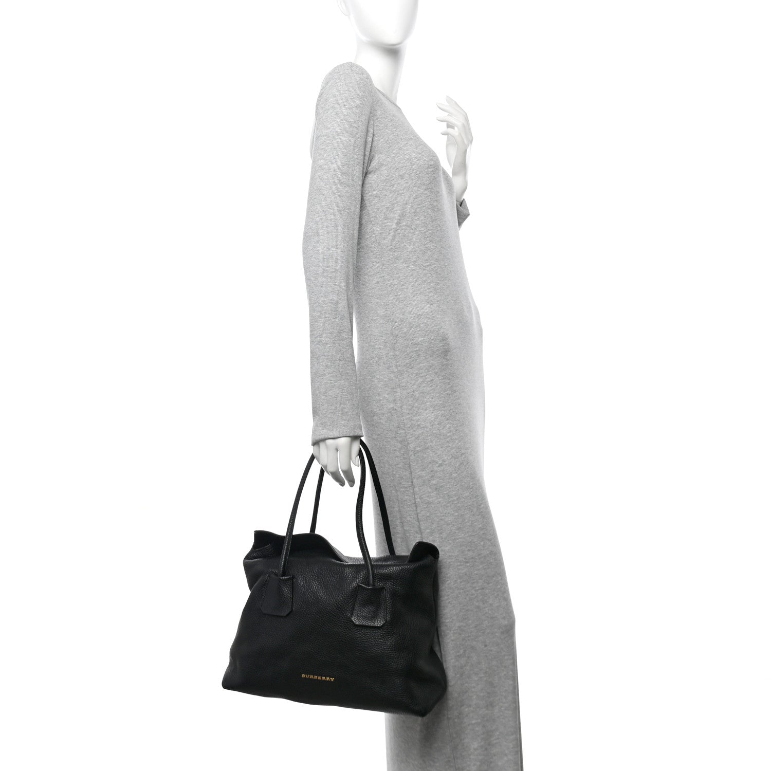 Burberry London Grainy Calfskin Medium Baynard Tote Black 2 of 11