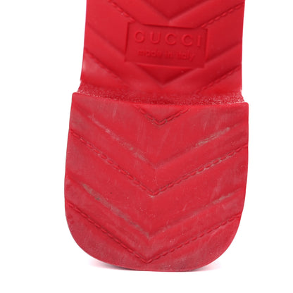Gucci Rubber Gucci Logo Womens Platform 20/60mm Slide Sandals 38 Hibiscus Red 7 of 14
