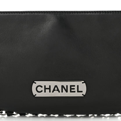 Chanel Calfskin Logo Pochette Black 8 of 10