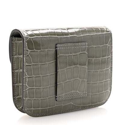 Hermes Shiny Alligator Constance Slim Wallet Gris Ciment 4 of 8