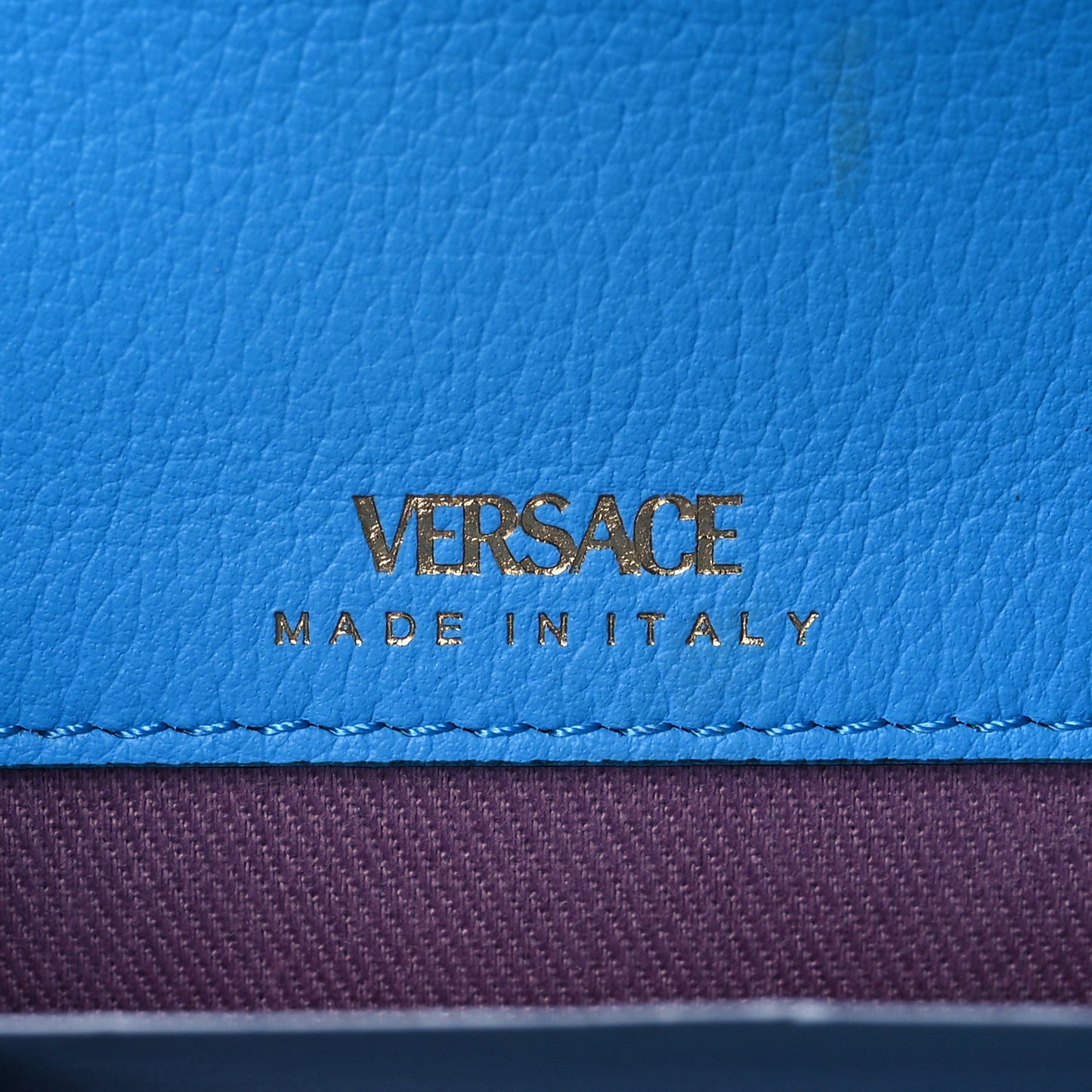 Grained Calfskin La Medusa Crossbody Bag DV Blue
