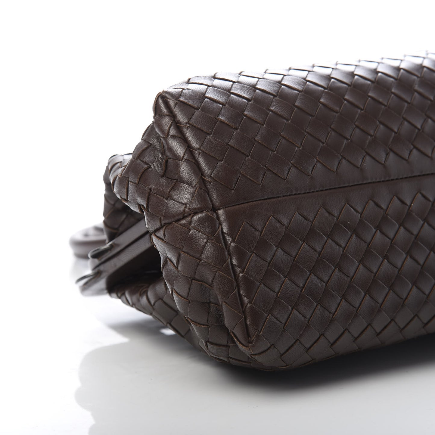 Nappa Intrecciato Frame Shoulder Bag Ebano