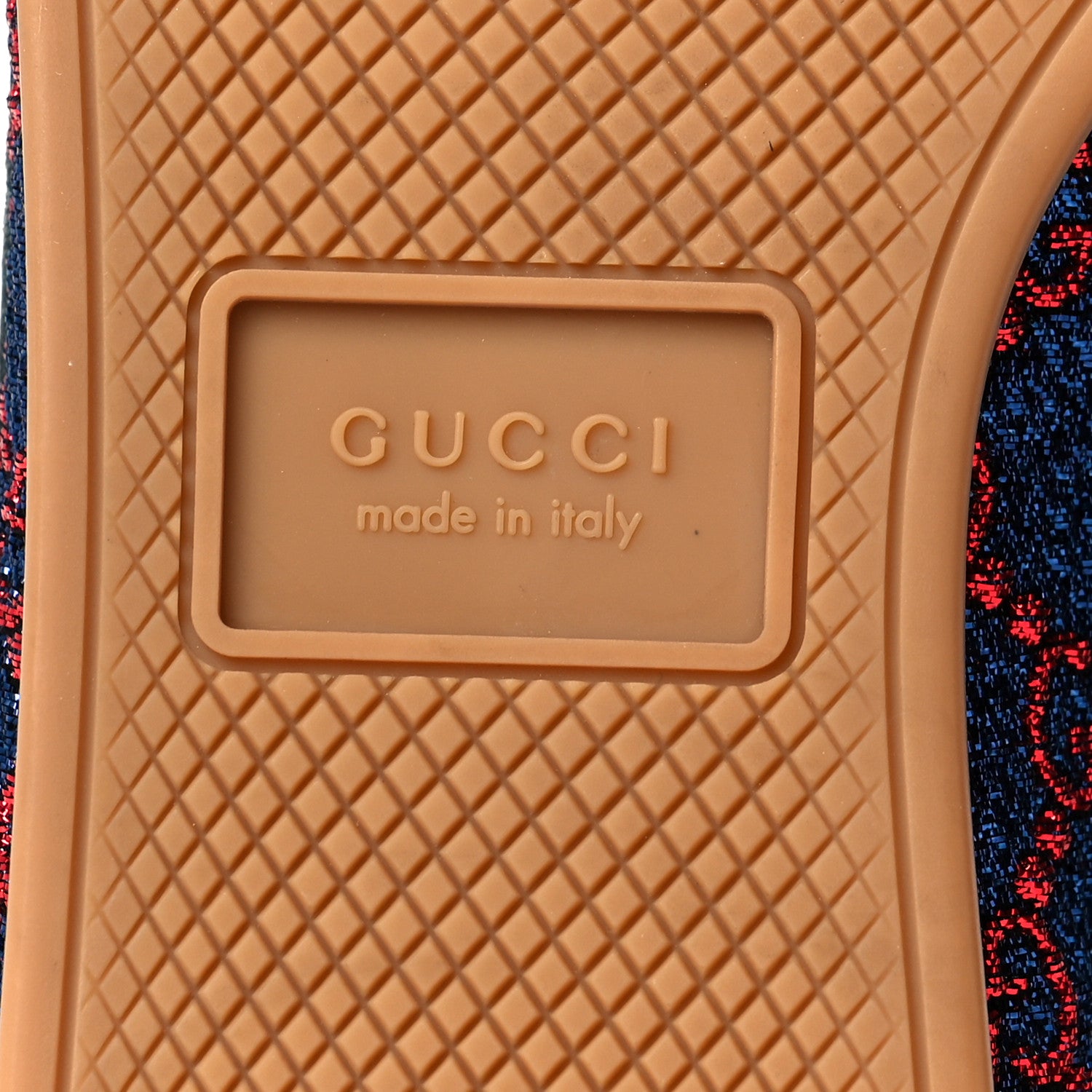 Gucci Lurex Calfskin Web GG Monogram Womens Falacer Sneakers 38 Iridescent Blue Iridescent Red Silver 7 of 10