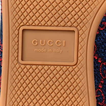 Gucci Lurex Calfskin Web GG Monogram Womens Falacer Sneakers 38 Iridescent Blue Iridescent Red Silver 7 of 10