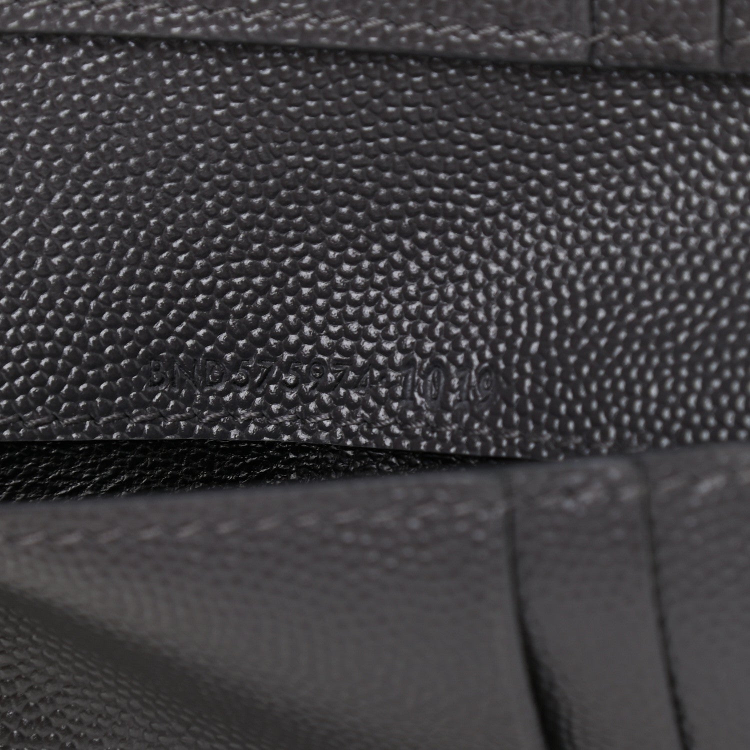 Saint Laurent Grain De Poudre Matelasse Chevron Monogram Zipped Two-Part Wallet Storm 9 of 9