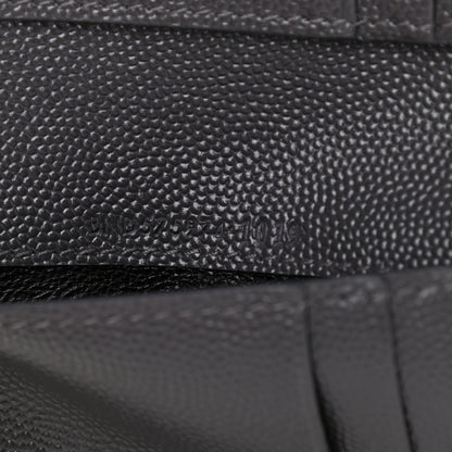 Saint Laurent Grain De Poudre Matelasse Chevron Monogram Zipped Two-Part Wallet Storm 9 of 9