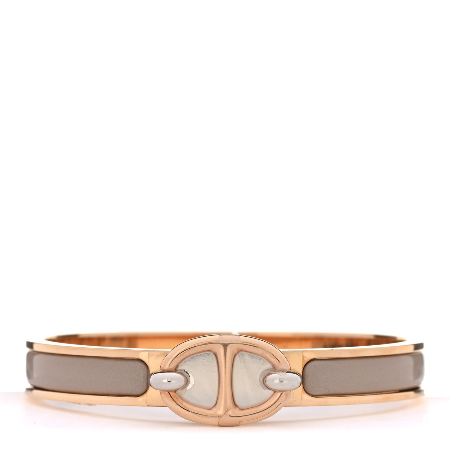 Enamel Mini Clic Chaine d'Ancre Bracelet GM Marron Glace