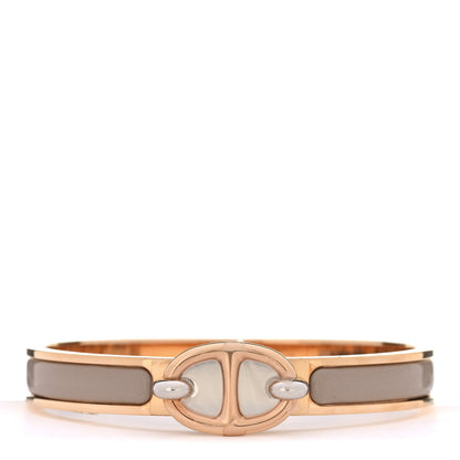 Hermes Enamel Mini Clic Chaine d'Ancre Bracelet GM Marron Glace 1 of 5