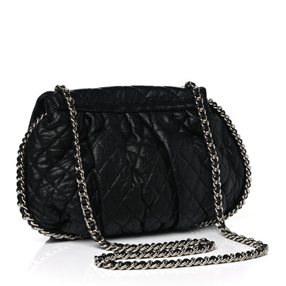 Chanel Washed Lambskin Quilted Large Chain Around Messenger Black 2 of 7