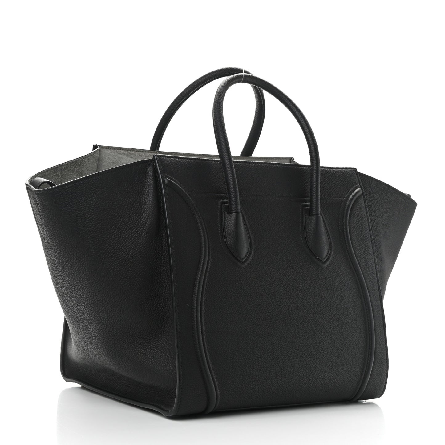 Grained Calfskin Medium Phantom Luggage Black