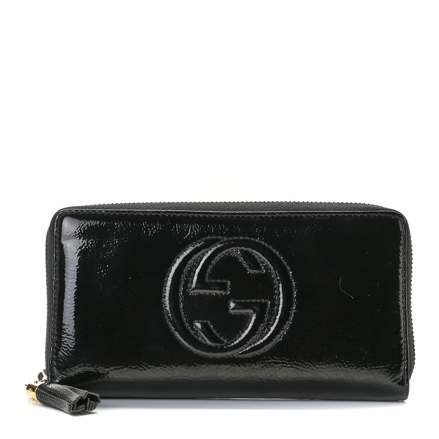 Gucci Patent Calfskin Soho Zip Around Wallet Black 1 of 6
