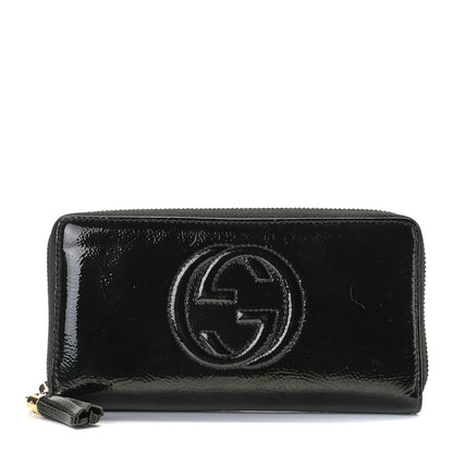 Gucci Patent Calfskin Soho Zip Around Wallet Black 1 of 6