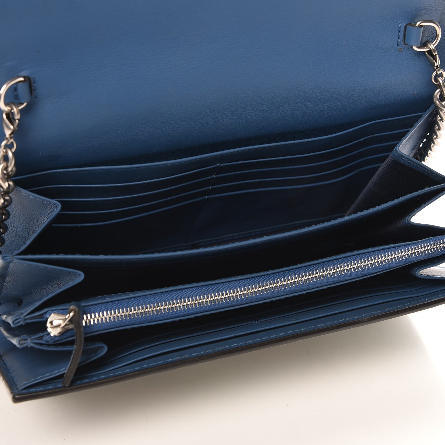 Gucci GG Supreme Monogram Blooms Mini Dionysus Chain Wallet Beige Blue Navy Vintage Blue 5 of 8