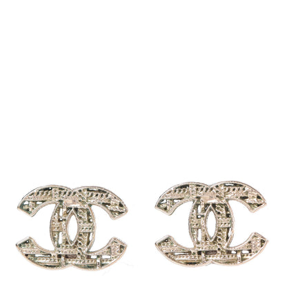 Chanel Tweed Effect CC Earrings Gold 1 of 5