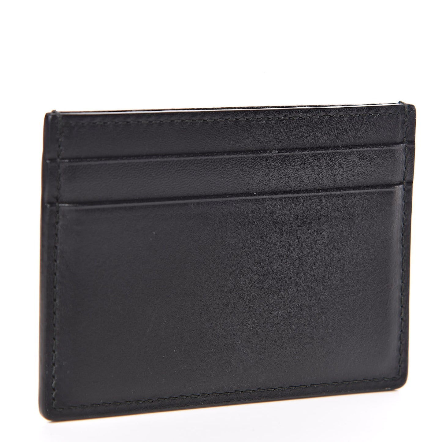 Calfskin Feline Card Holder Black
