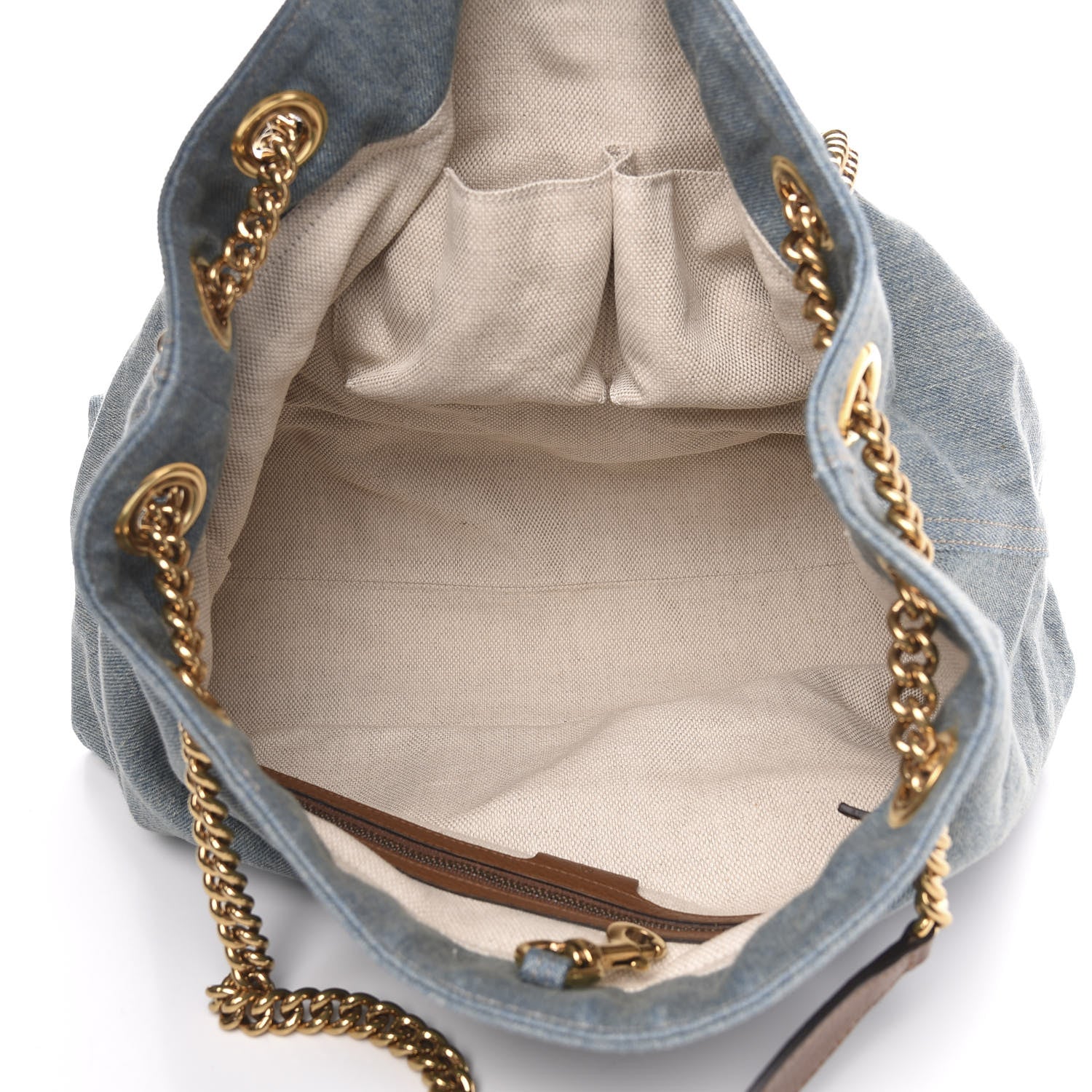 Gucci Denim Medium Soho Chain Shoulder Bag Blue 5 of 11