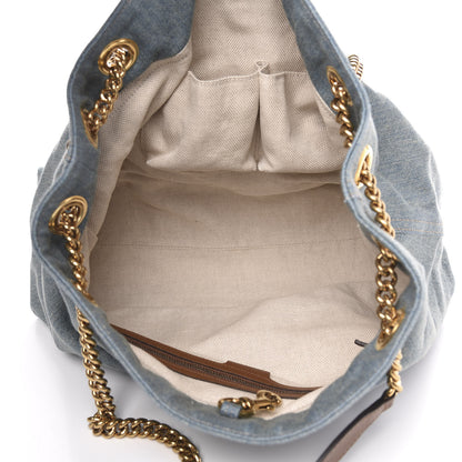 Gucci Denim Medium Soho Chain Shoulder Bag Blue 5 of 11