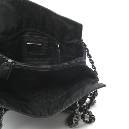 Prada Nappa Nylon Chain Shoulder Bag Black 5 of 8