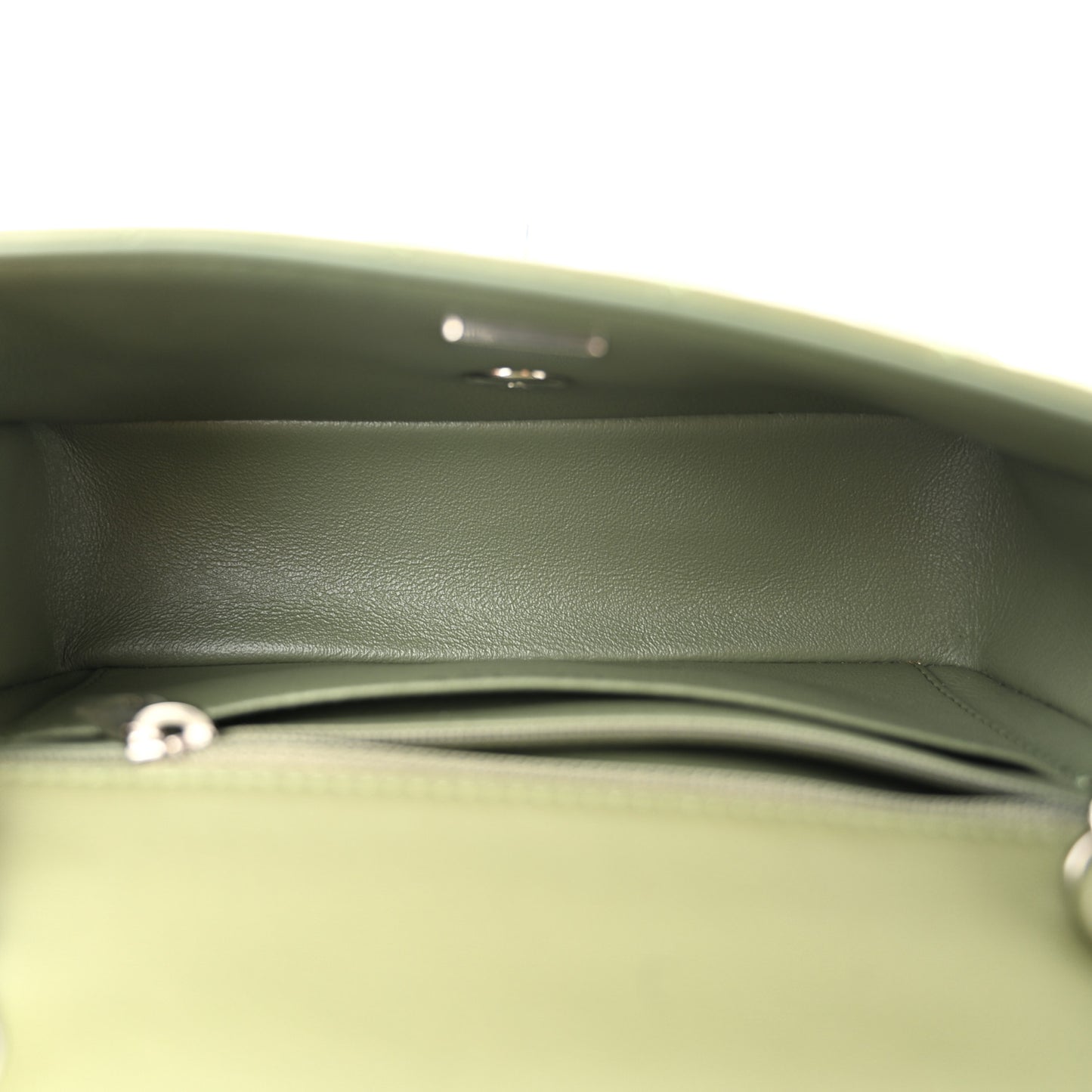 Lambskin Quilted Mini Rectangular Flap Green