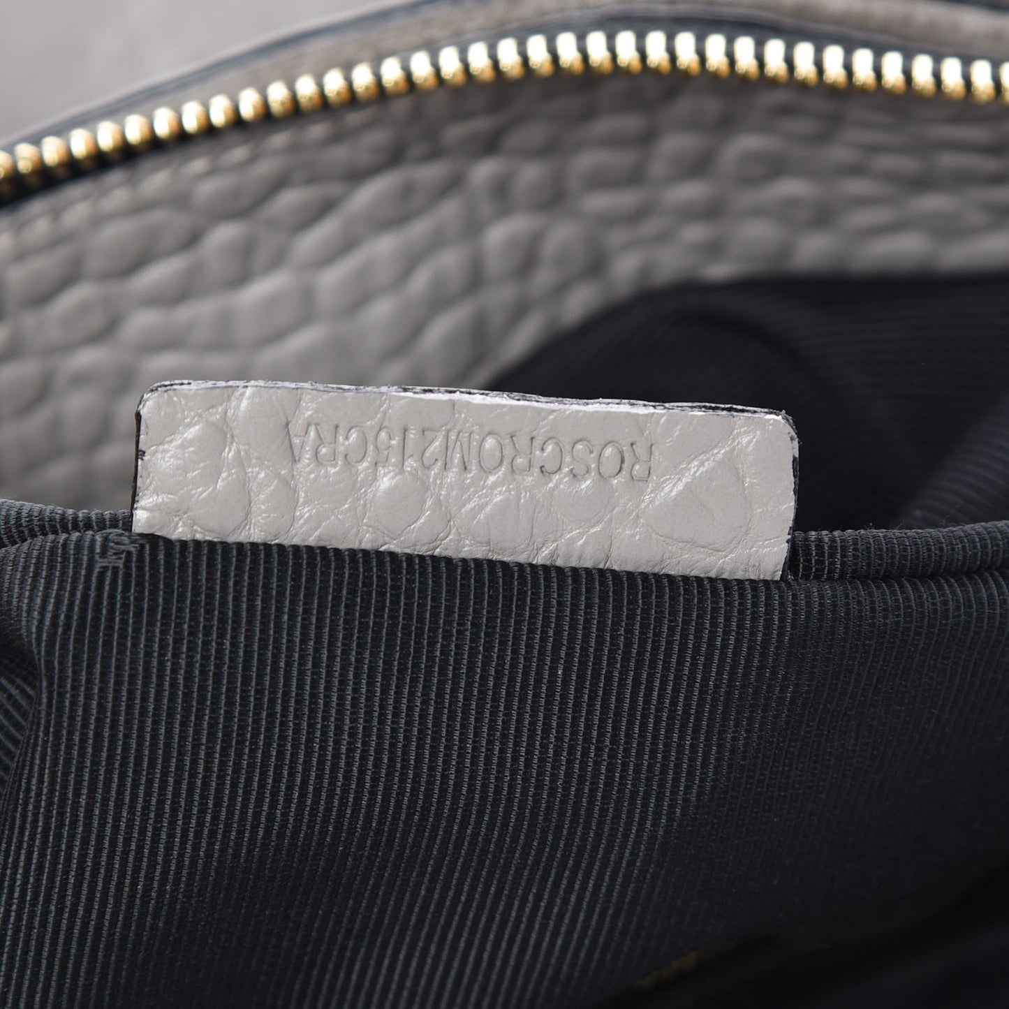 Heritage Grain Check Embossed Medium Dewsbury Tote Pale Grey