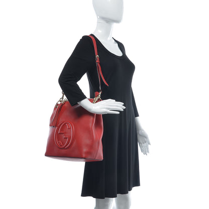 Gucci Pebbled Calfskin Large Soho Hobo Tabasco Red 2 of 7
