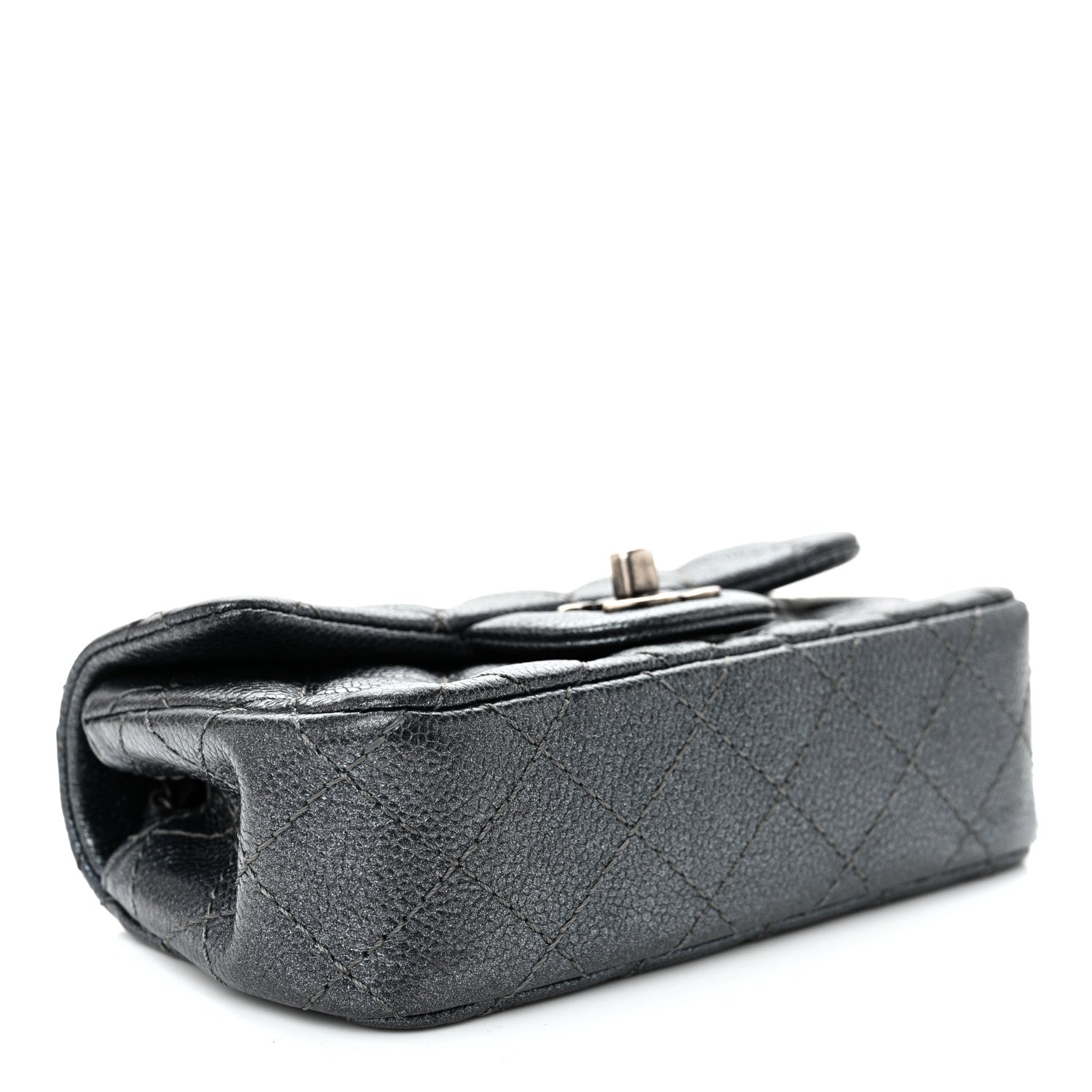 Chanel Metallic Caviar Quilted Extra Mini Flap Dark Grey 4 of 11