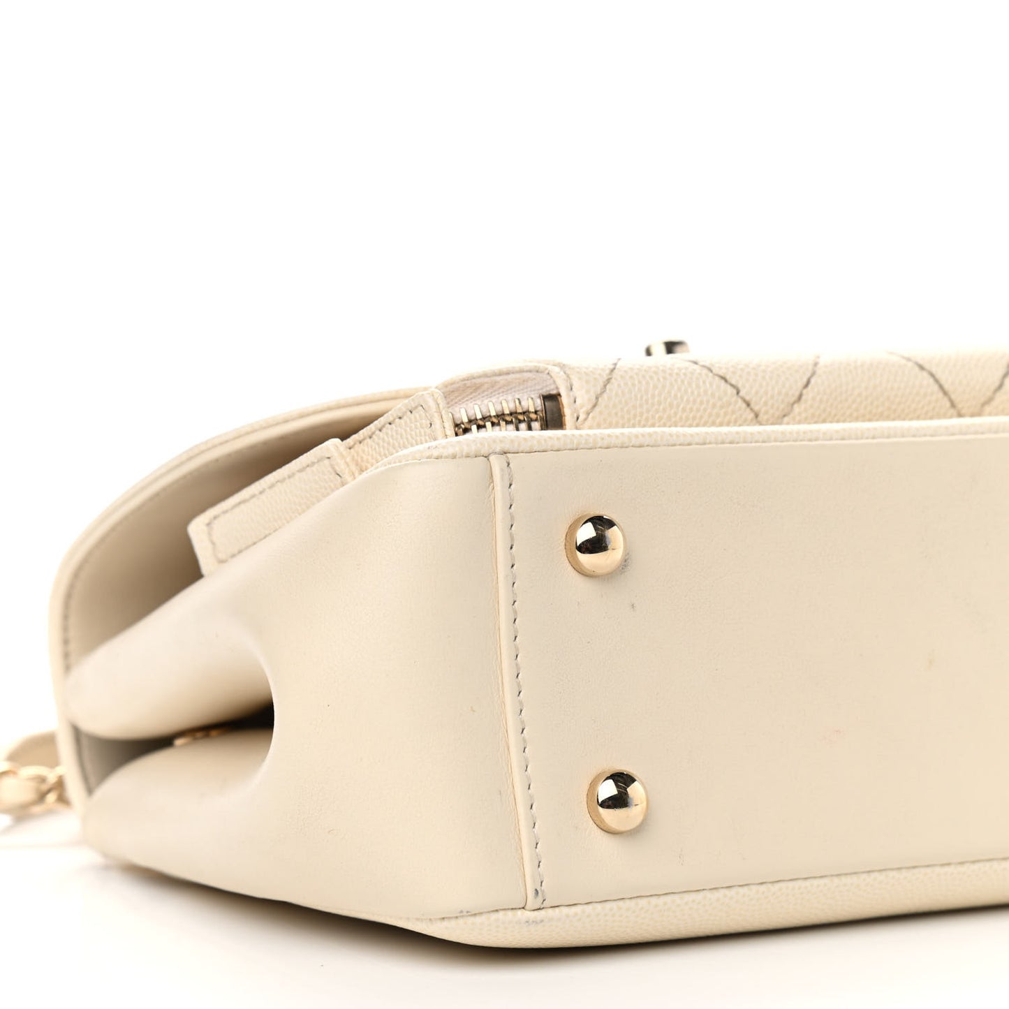 Caviar Quilted Small Business Affinity Flap White