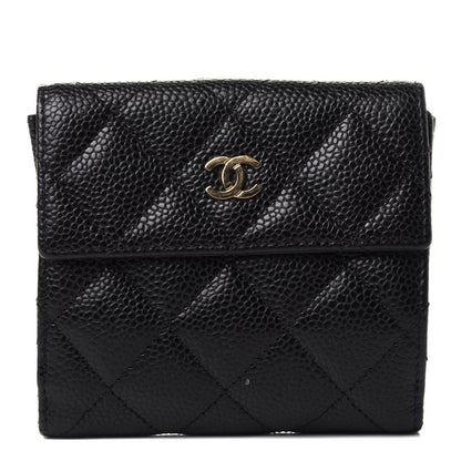 Chanel Caviar Quilted Compact French Flap Wallet Black 1 of 5