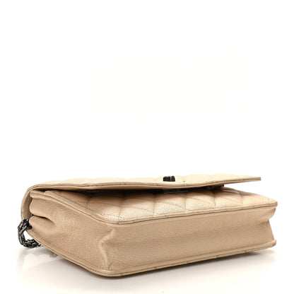 Chanel Metallic Sheepskin Quilted Reissue Wallet On Chain WOC Beige 4 of 11