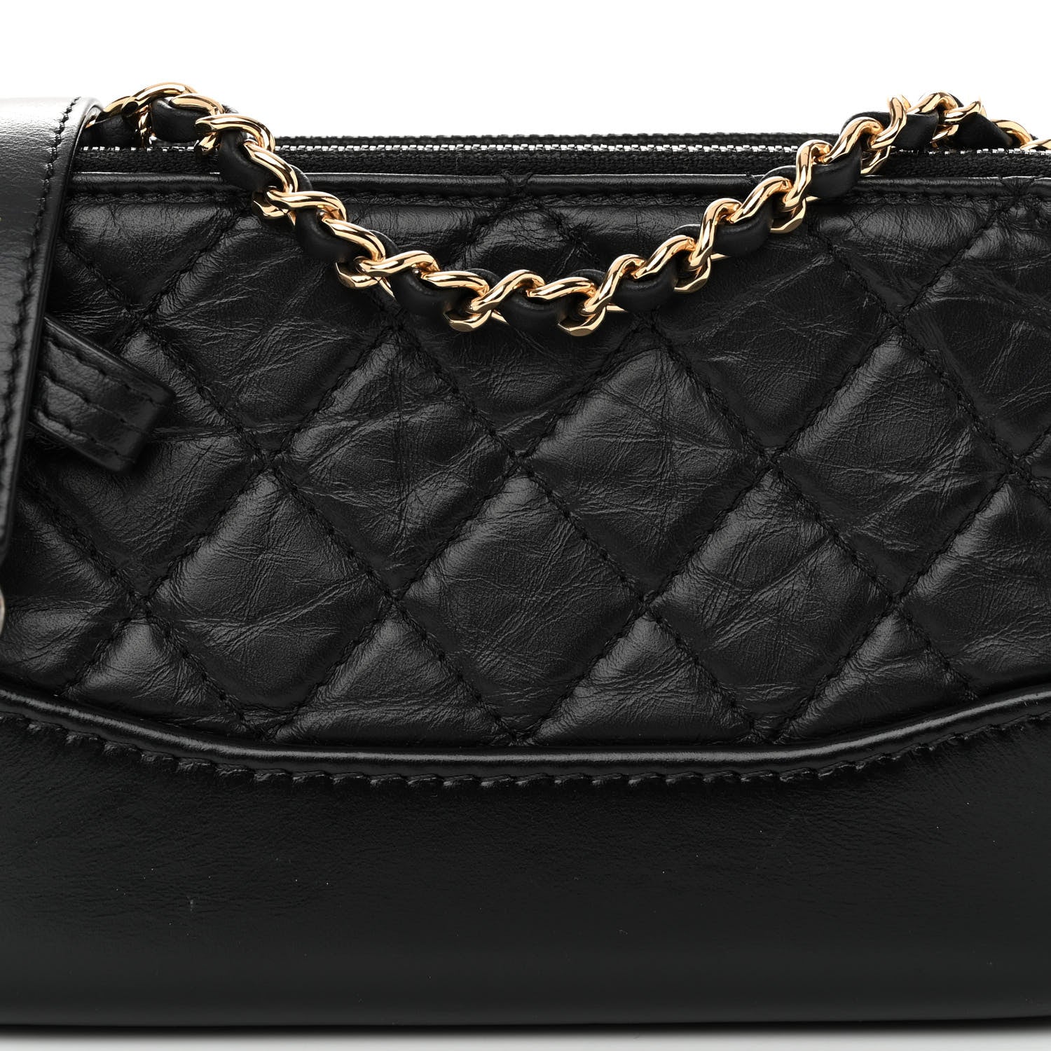 Chanel Aged Calfskin Quilted Small Gabrielle Clutch With Chain Black 9 of 11