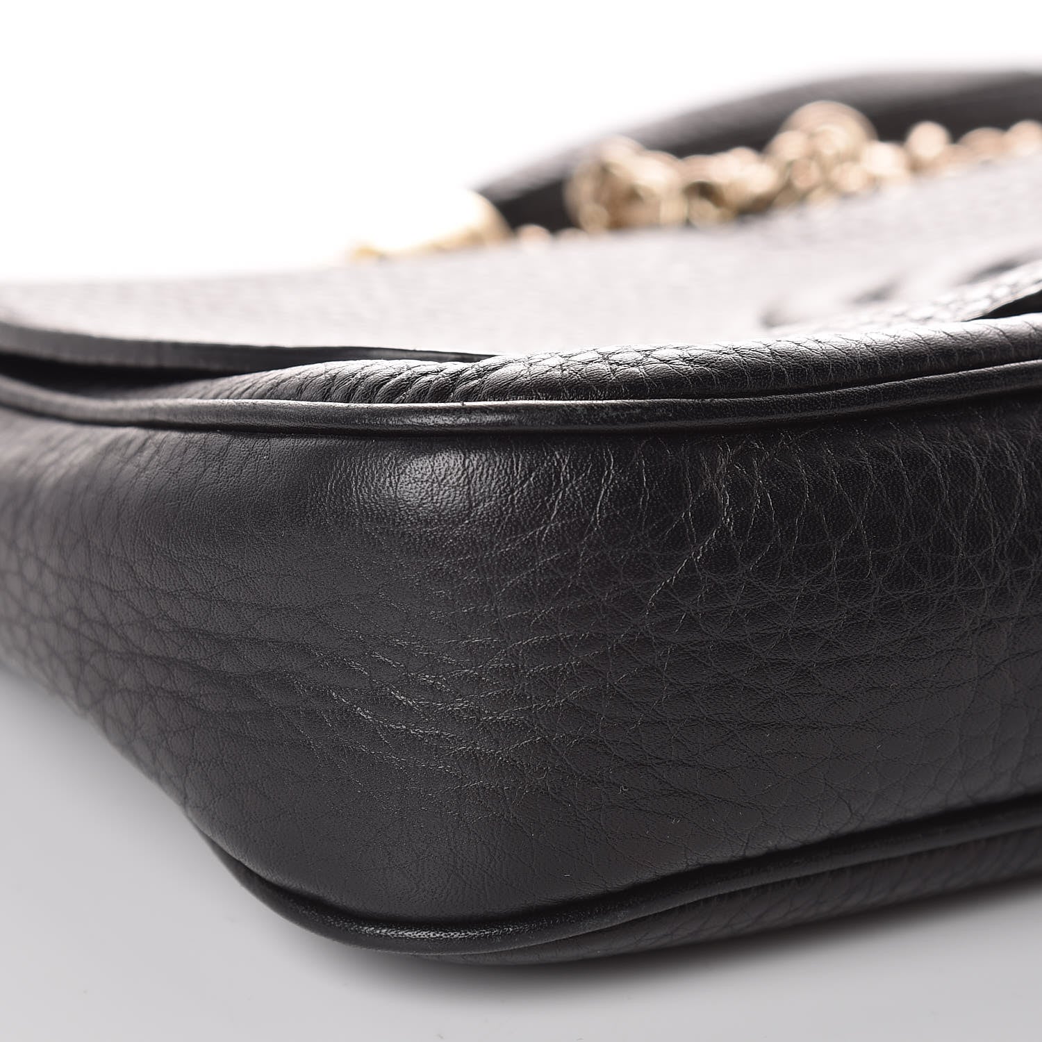 Gucci Pebbled Calfskin Medium Soho Flap Crossbody Black 10 of 11