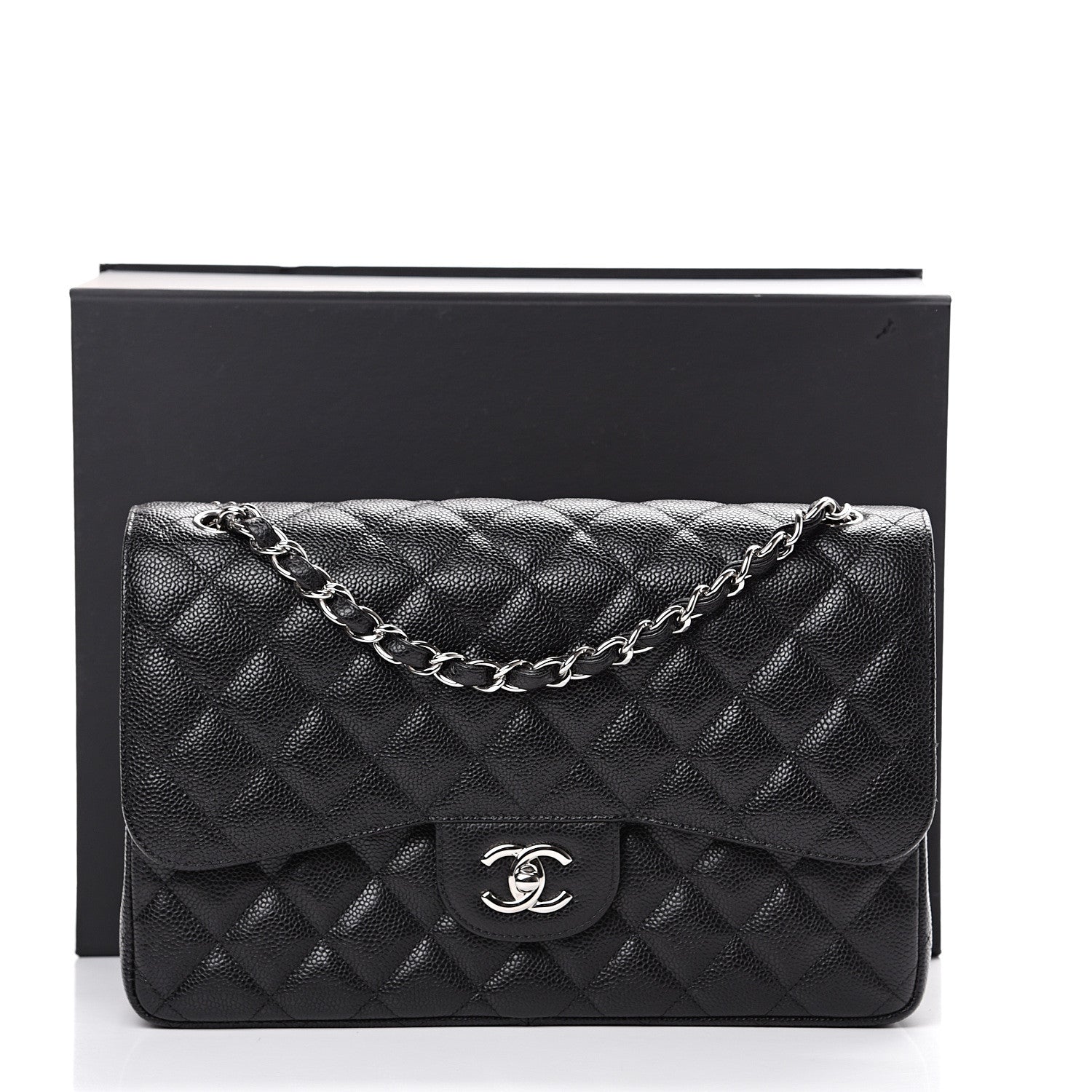 Chanel Caviar Quilted Jumbo Double Flap Black 12 of 12