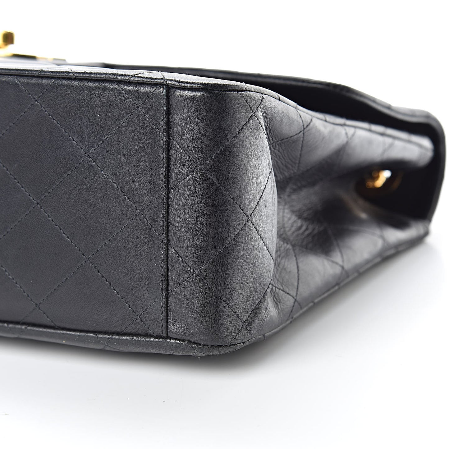 Lambskin Quilted XL Jumbo Single Flap Black