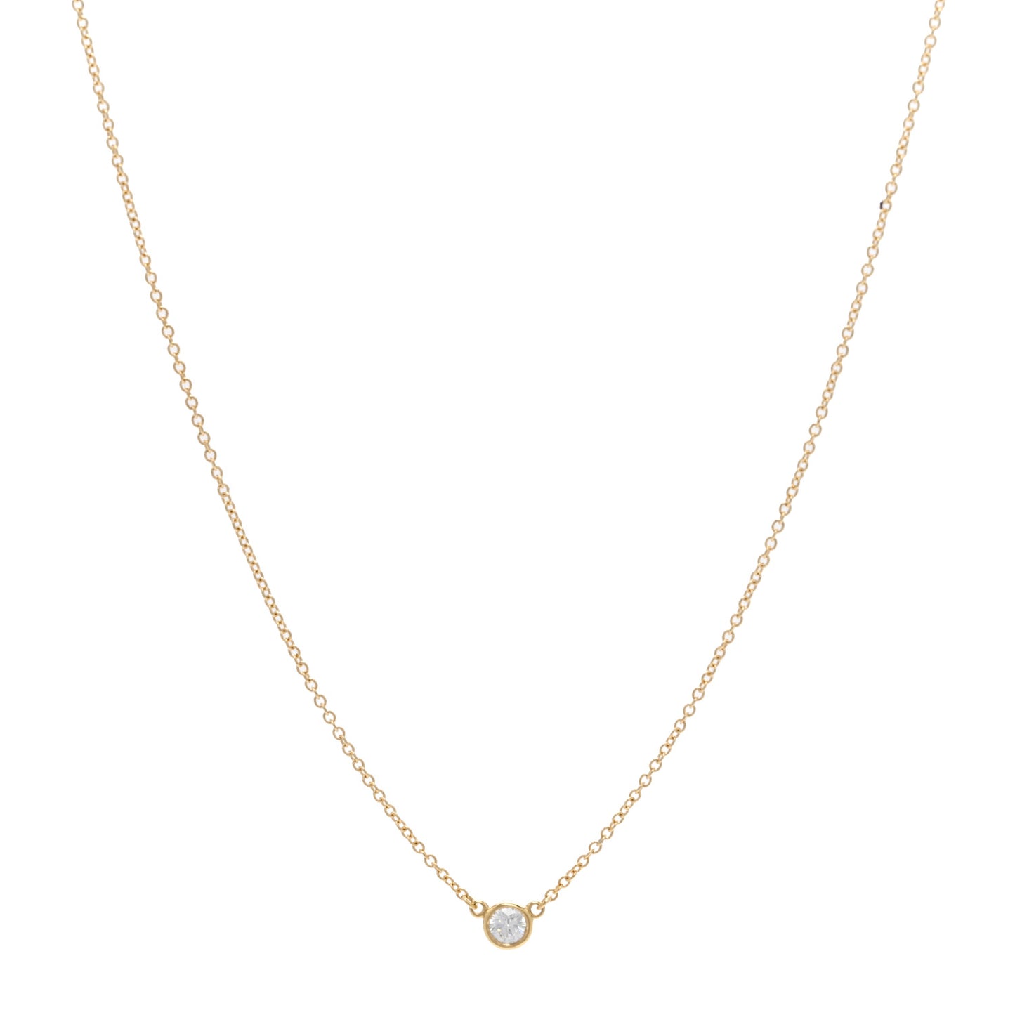 18K Yellow Gold Diamond .12ct Elsa Peretti Diamonds by the Yard Pendant Necklace