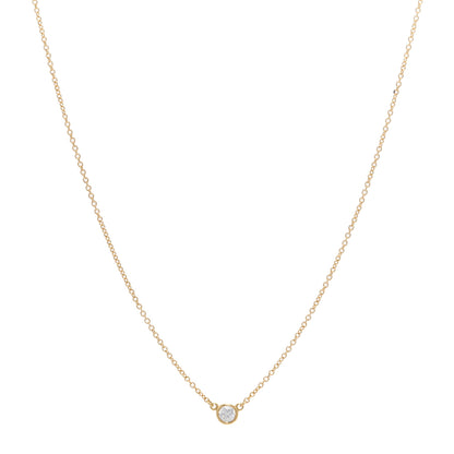 Tiffany 18K Yellow Gold Diamond .12ct Elsa Peretti Diamonds by the Yard Pendant Necklace 1 of 5