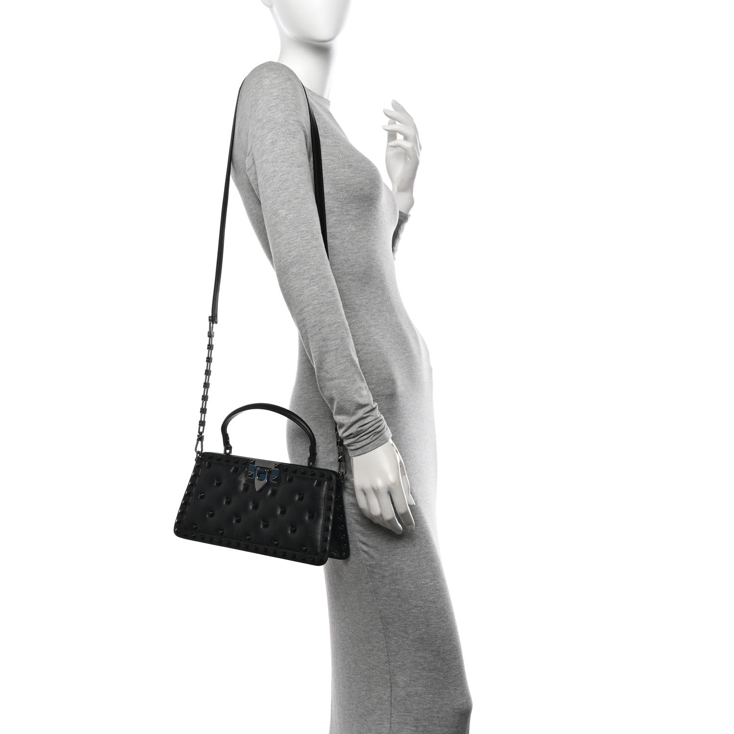 Valentino Garavani Rockstud Spike Shoulder Bag Black 2 of 10