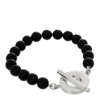 Tiffany Sterling Silver Black Onyx Bead Toggle Bracelet 2 of 3