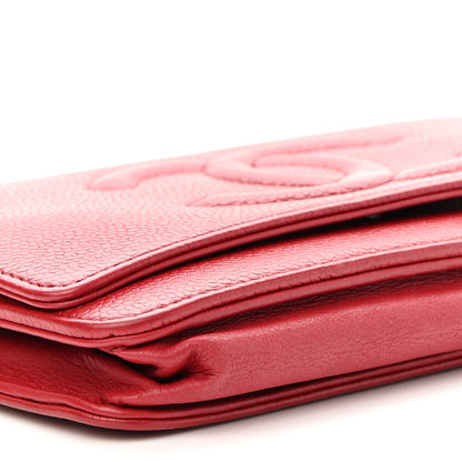 Chanel Caviar Timeless CC Wallet On Chain WOC Red 9 of 10