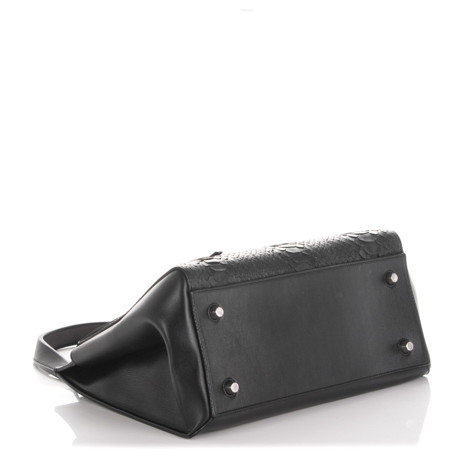 Celine Python Smooth Calfskin Medium Edge Shoulder Bag Black 4 of 6